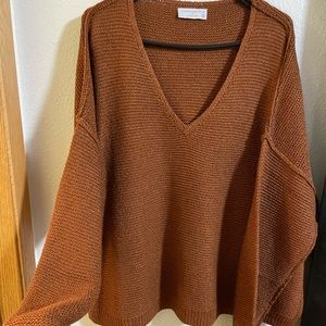Rust Oversized Knit Sweater